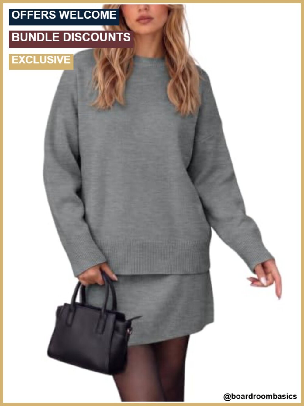 Women's Knit Skirt Set 2 Piece Sweater Outfit Fall Lounge Pullover Set